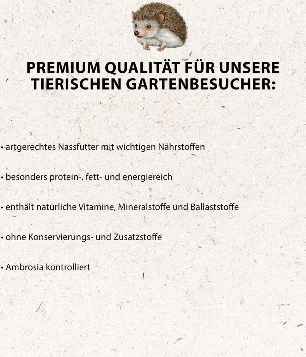 Dehner Natura Premium Igelfutter & -Häuser|Kleintierfutter - Igel-Menü, 16 x 100 g