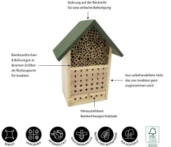 Dehner Natura Premium Nützling & Insektenhotels > Insektenhotel Locarno, ca. B22,5/H29/T14 cm