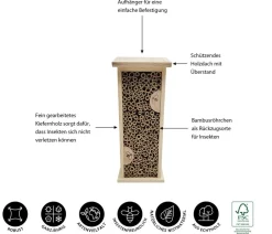 Dehner Natura Premium Insektenhotel Felica, ca. B14/H35,5/T11,5 cm Braun New