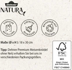 Dehner Natura Premium Vogelhäuser & Futterspender > Meisenknödel-Säule Louise, ca. Ø18/H30 cm