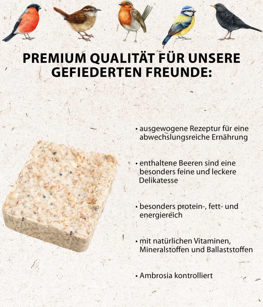 Dehner Natura Premium Wildvogelfutter & Snacks > Spender für Futtertafeln mit Tafel-Mix, 7-teilig