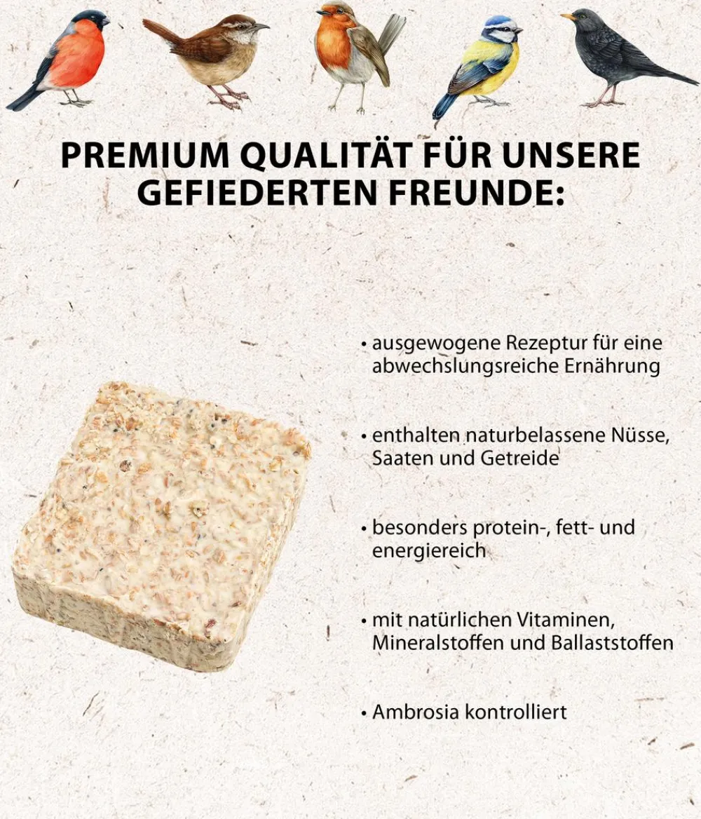 Dehner Natura Premium Wildvogelfutter & Snacks > Spender für Futtertafeln mit Tafel-Mix, 7-teilig