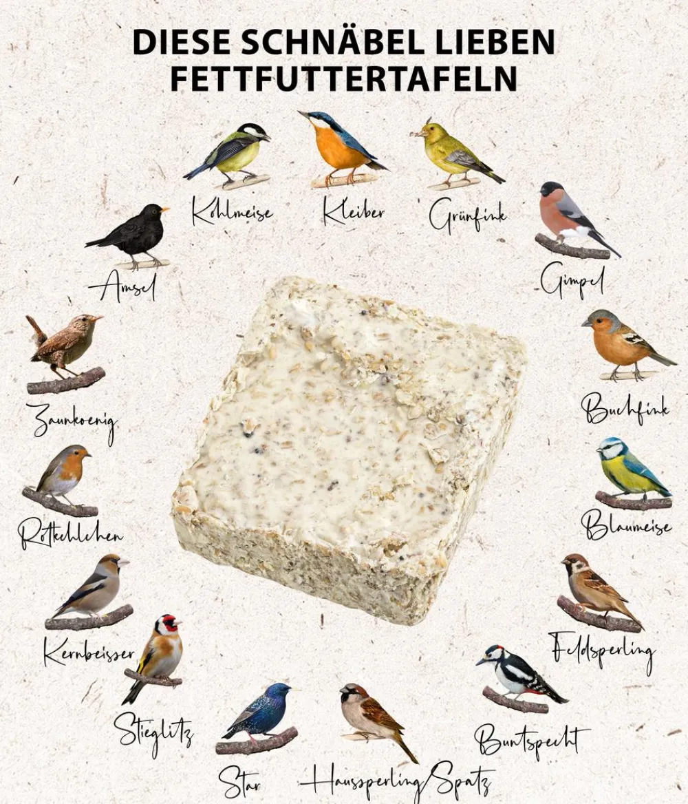 Dehner Natura Premium Wildvogelfutter & Snacks > Spender für Futtertafeln mit Tafel-Mix, 7-teilig