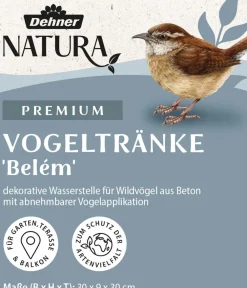 Dehner Natura Premium Vogeltränken|Gartenzwerge & Gartenfiguren - Vogeltränke Belém, ca. B30/H9/T30 cm Dunkelgrau