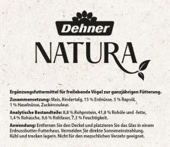 Dehner Natura Premium Wildvogelfutter Erdnussbutter im Glas, Haselnuss, 8 x 340 g