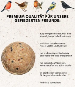 Dehner Natura Premium Meisenknödel - Wildvogelfutter Meisenknödel im Eimer, ohne Netz
