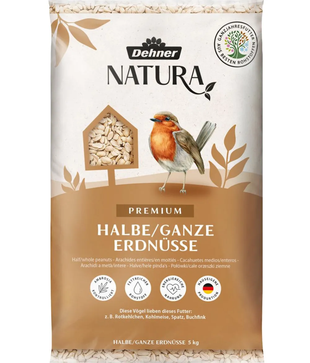 Dehner Natura Premium Wildvogelfutter & Snacks > Wildvogelfutter Halbe/Ganze Erdnüsse