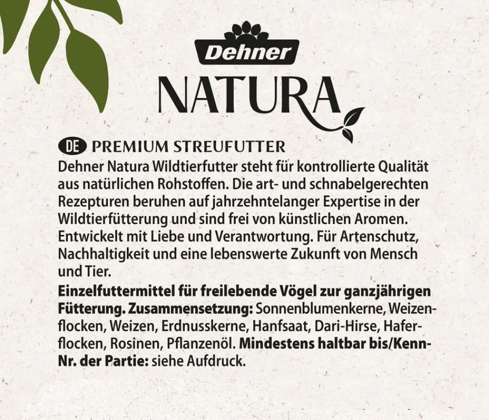 Dehner Natura Premium Wildvogelfutter & Snacks > Wildvogel Streufutter