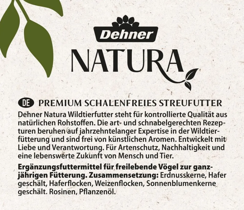 Dehner Natura Premium Wildvogelfutter & Snacks > Wildvogel Streufutter schalenfrei