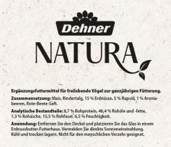 Dehner Natura Premium Wildvogelfutter & Snacks > Wildvogelfutter Erdnussbutter im Glas, Beeren, 8 x 340 g