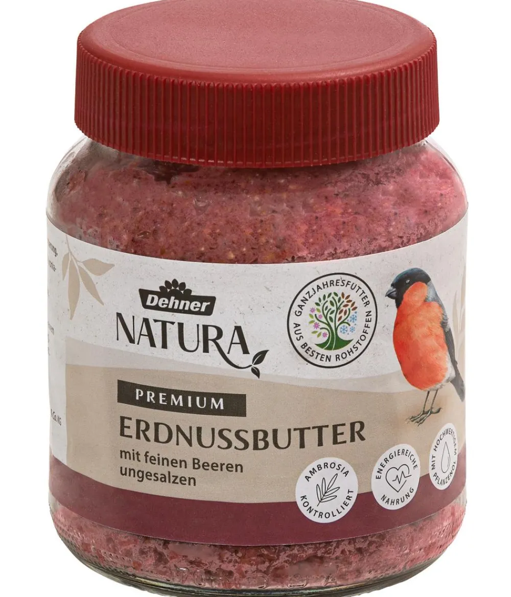 Dehner Natura Premium Wildvogelfutter & Snacks > Wildvogelfutter Erdnussbutter im Glas, Beeren, 8 x 340 g