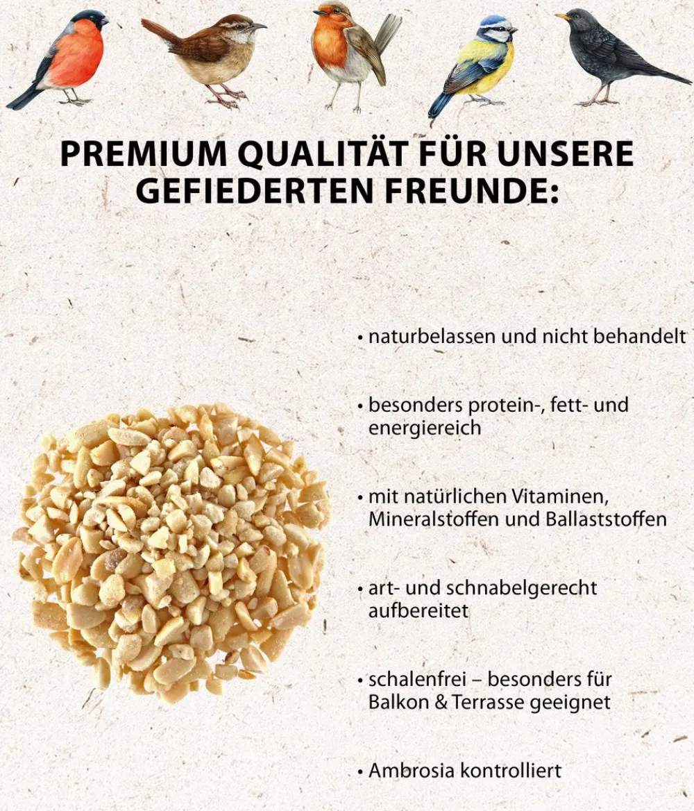 Dehner Natura Premium Wildvogelfutter Gehackte Erdnüsse Outlet