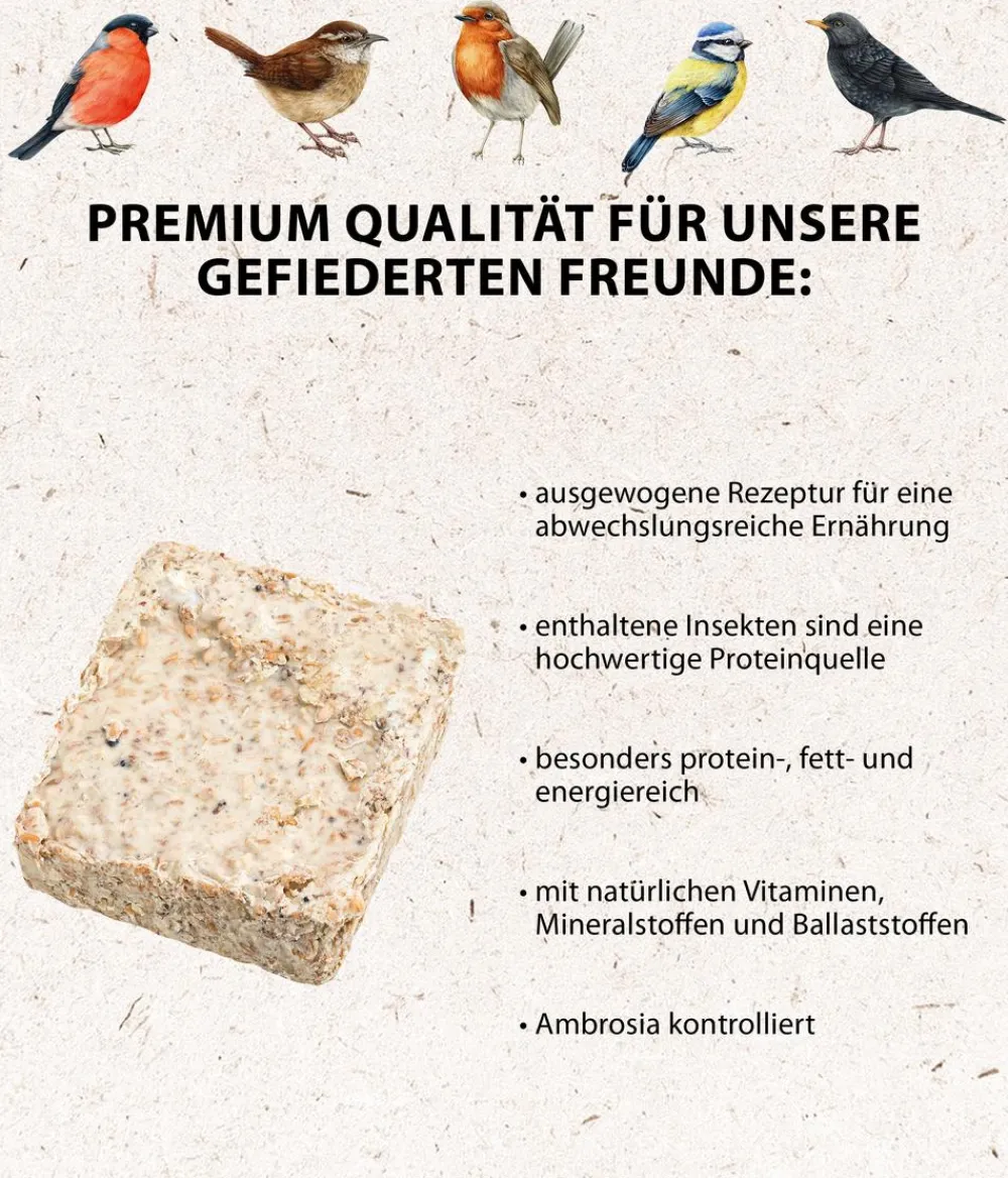 Dehner Natura Premium Wildvogelfutter Futtertafel mit Insekten, 12x300 g Best