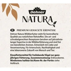 Dehner Natura Premium Wildvogelfutter Gehackte Erdnüsse im Eimer, 5 l New