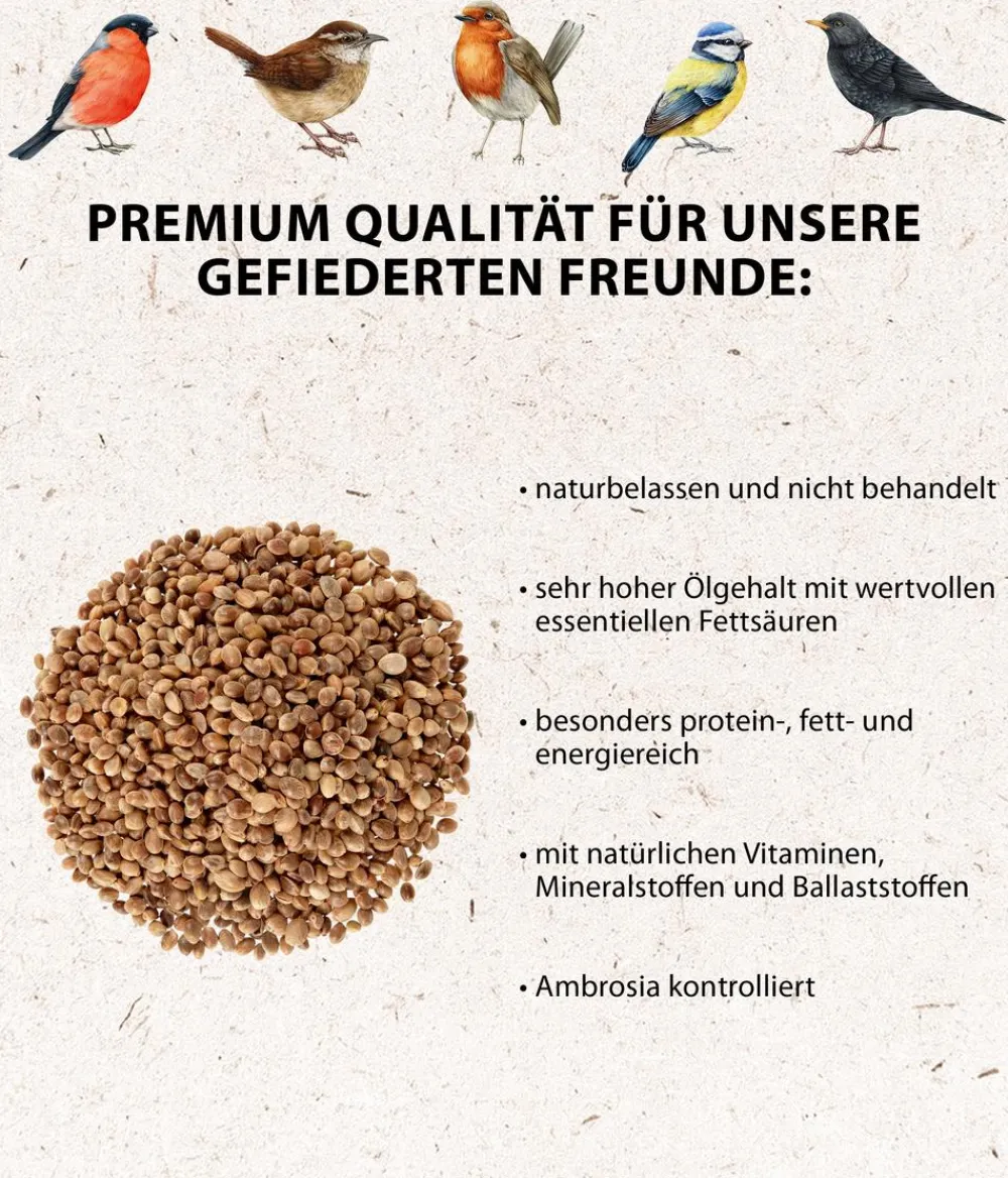 Dehner Natura Premium Wildvogelfutter Hanfsaat