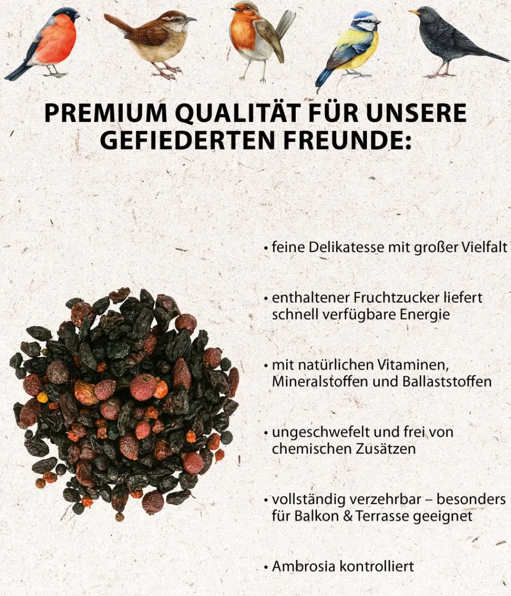 Dehner Natura Premium Wildvogelfutter & Snacks - Wildvogelfutter Gehackte Erdnüsse