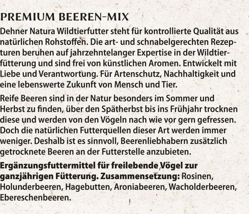 Dehner Natura Premium Wildvogelfutter & Snacks - Wildvogelfutter Gehackte Erdnüsse