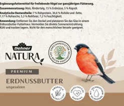 Dehner Natura Premium Wildvogelfutter Erdnussbutter im Glas, 3 x 2 Stk. Online