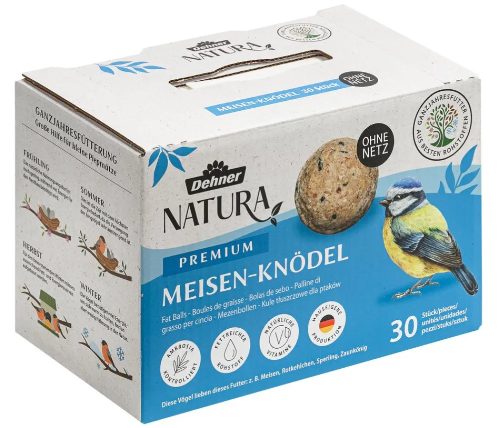 Dehner Natura Premium Meisenknödel > Wildvogelfutter Meisenknödel im Karton, ohne Netz