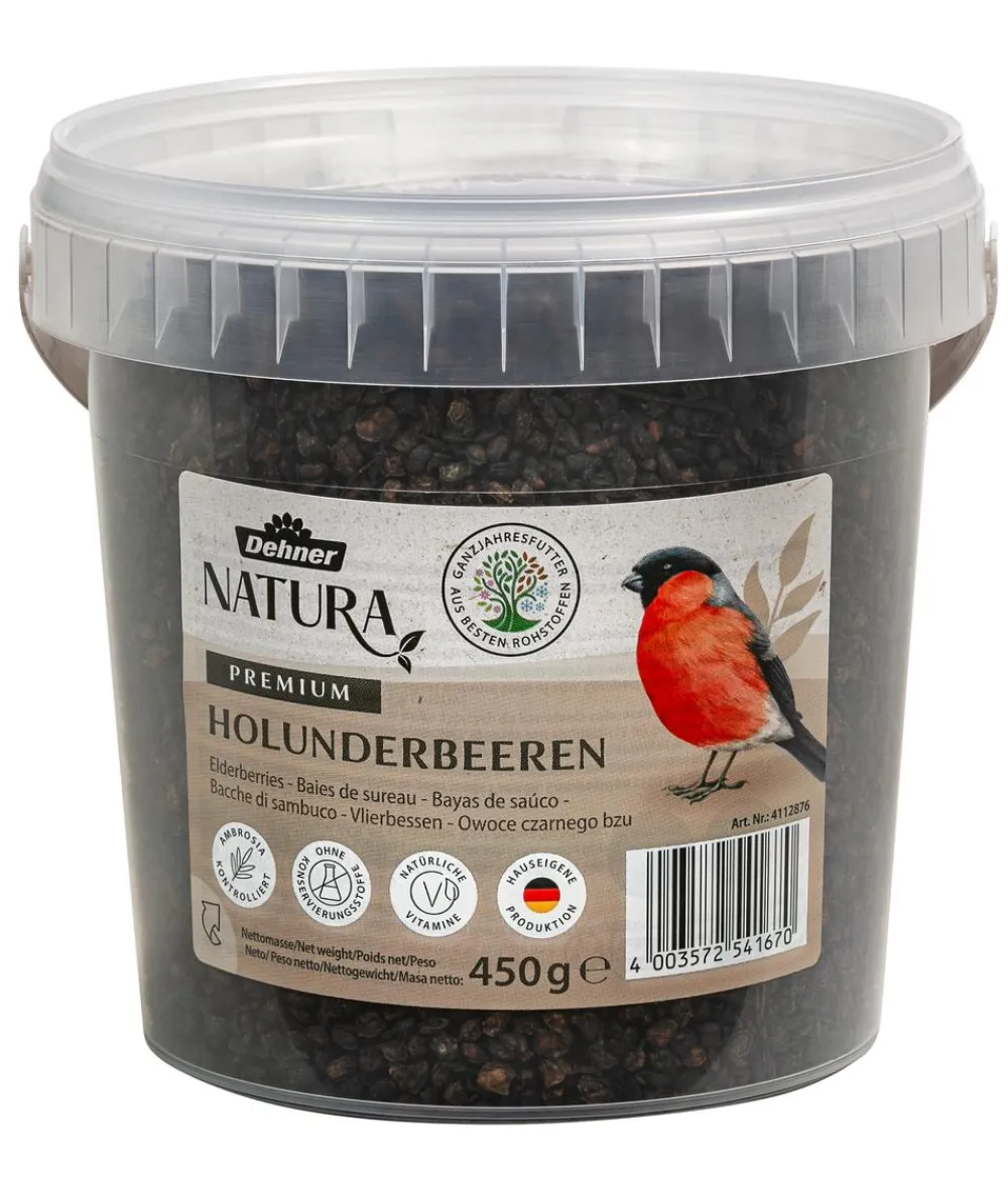 Dehner Natura Premium Wildvogel Ganzjahresfutter Holunderbeeren, 450 g New