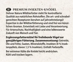 Dehner Natura Premium Wildvogelfutter & Snacks - Wildvogelsnack Hermetia-Larven, 400 g