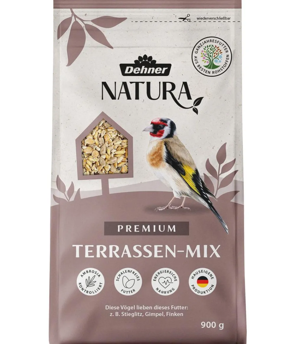 Dehner Natura Premium Wildvogelfutter Ganzjahresfutter Terrassen-Mix, 900 g Hot