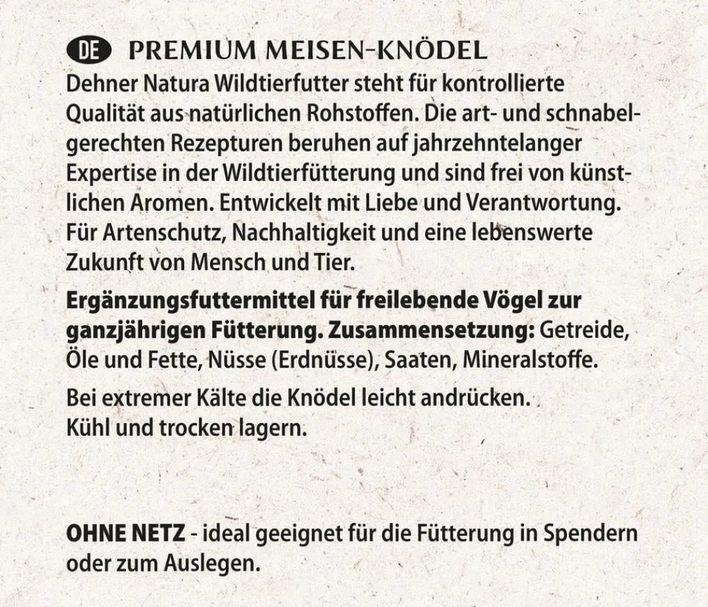 Dehner Natura Premium Wildvogelfutter Meisenknödel im Karton, ohne Netz Clearance