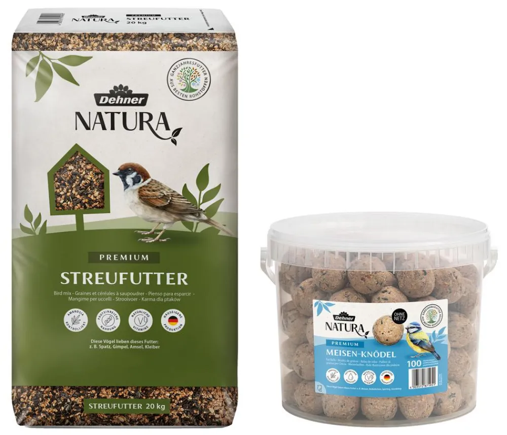Dehner Natura Premium Wildvogelfutter-Set, Meisenknödel & Streufutter, 2-teilig Online