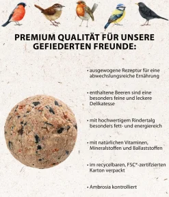 Dehner Natura Premium Wildvogelfutter & Snacks - Wildvogelfutter Gourmet-Kette, 480 g