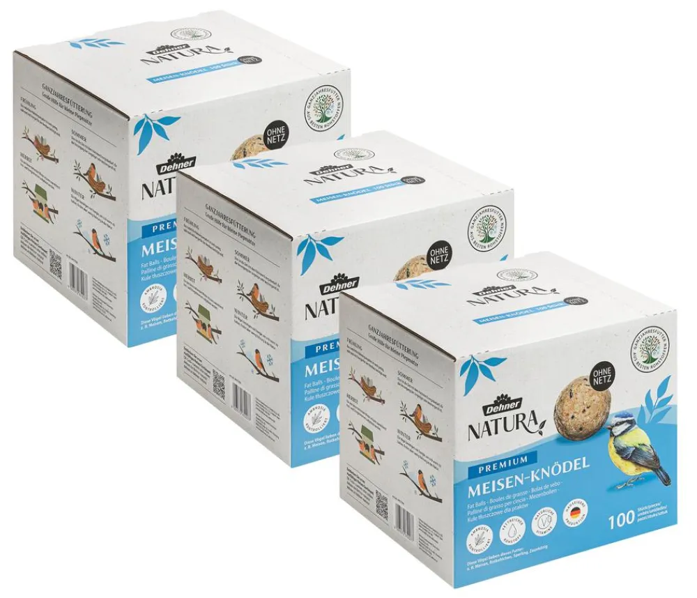 Dehner Natura Premium Meisenknödel - Wildvogelfutter Meisenknödel im Karton, ohne Netz