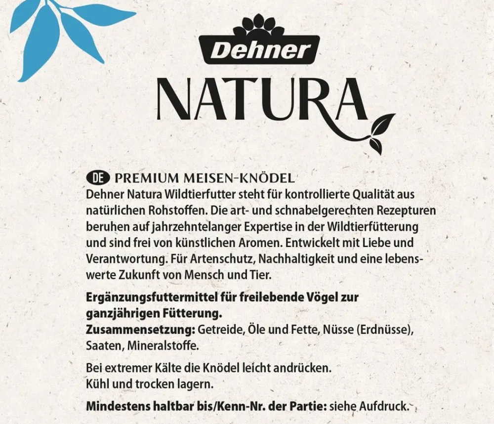 Dehner Natura Premium Meisenknödel - Wildvogelfutter Meisenknödel im Karton, mit Netz