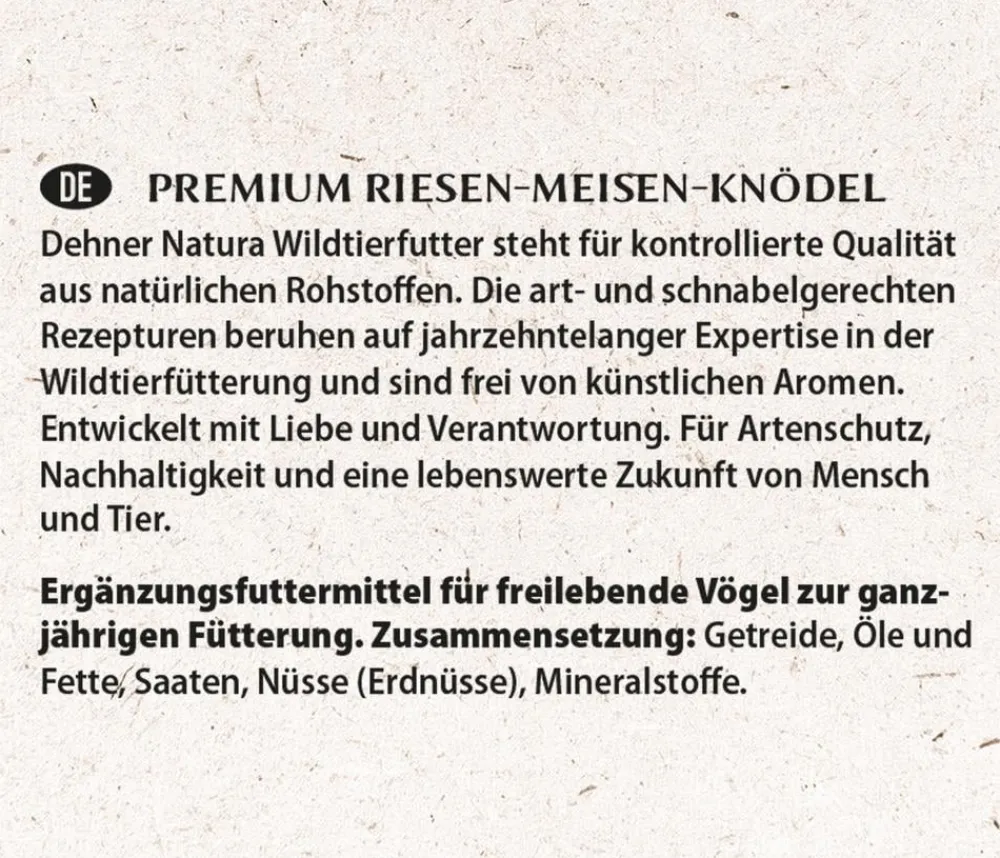 Dehner Natura Premium Meisenknödel - Wildvogelfutter Riesen-Meisenknödel, mit Netz