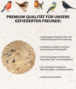Dehner Natura Premium Meisenknödel - Wildvogelfutter Insekten-Meisenknödel, mit Netz