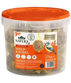 Dehner Natura Premium Meisenknödel - Wildvogelfutter Wald-Meisenknödel im Eimer, mit Netz, 30 Stk.