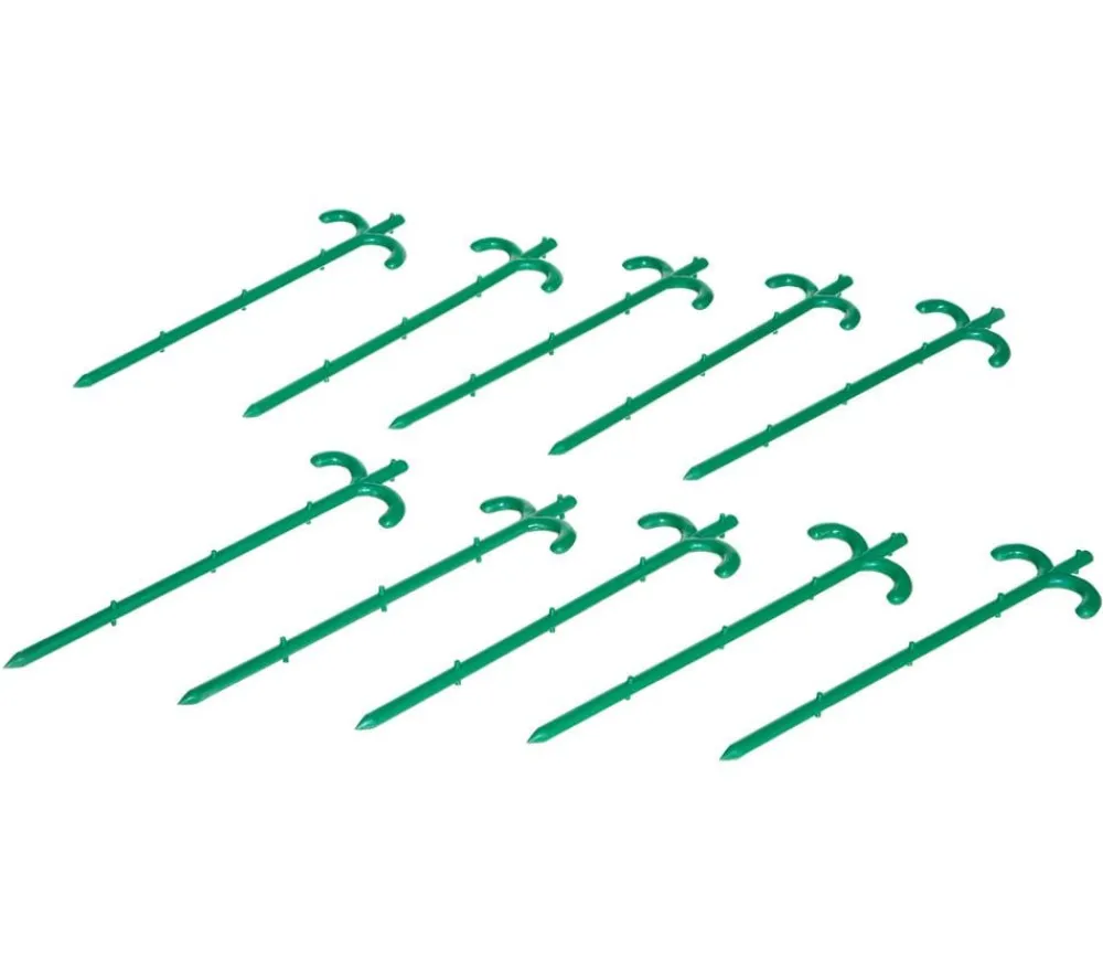 Dehner Pflanzenfolien & Ernteschutz - Netz- und Folienhalter, 10 Stk. Dunkelgrün