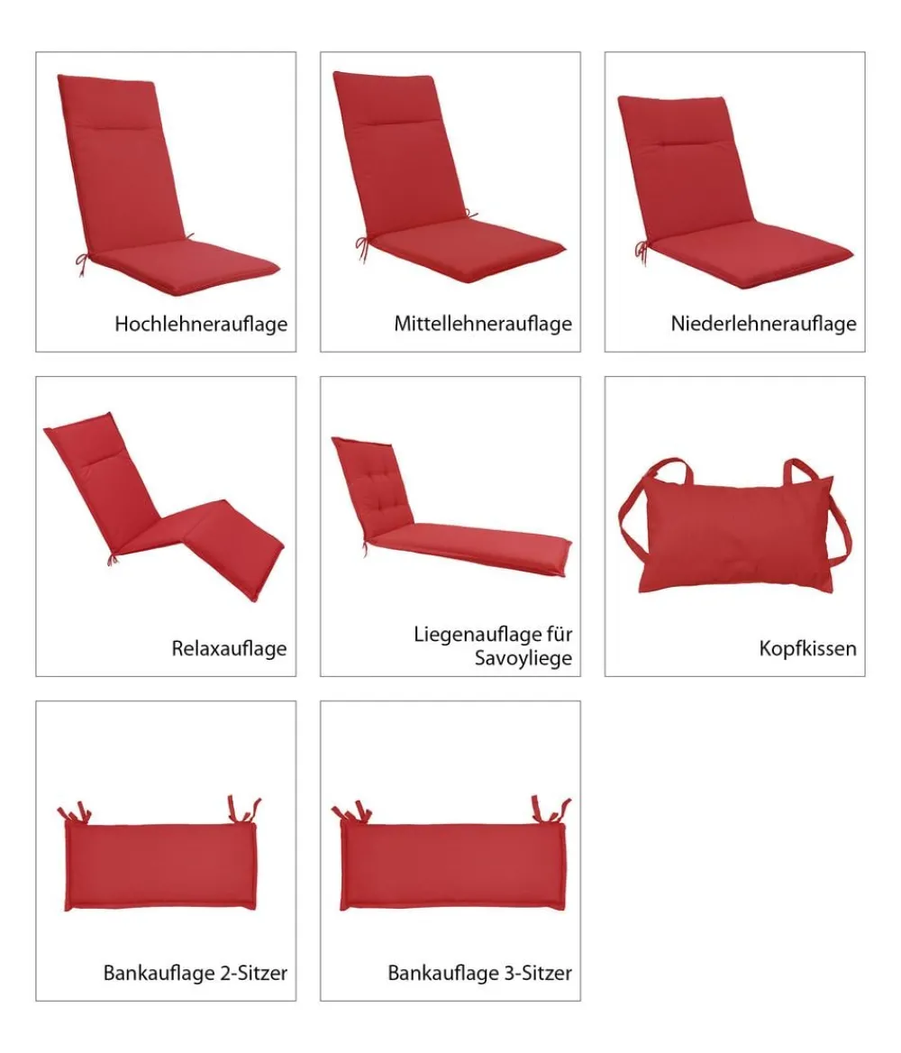 Dehner Niederlehnerauflage Veneto, ca. B48/H4/T97 cm Rot Online