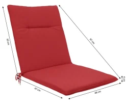Dehner Niederlehnerauflage Veneto, ca. B48/H4/T97 cm Rot Online
