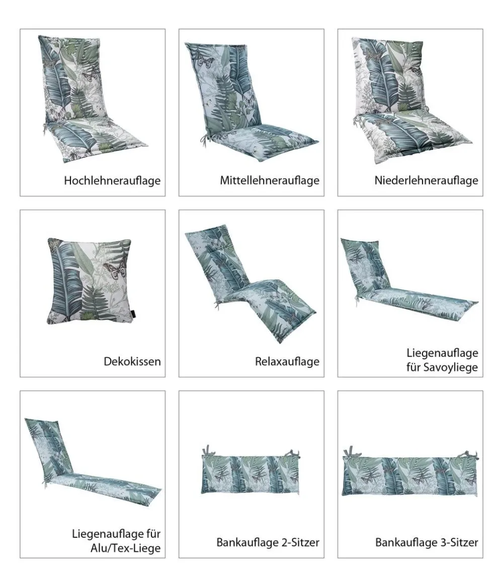Dehner Niederlehnerauflage Sardegna, ca. B50/H6/T100 cm New