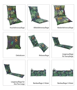 Dehner Sitzauflagen - Niederlehnerauflage Sicilia, ca. B50/H6/T100 cm