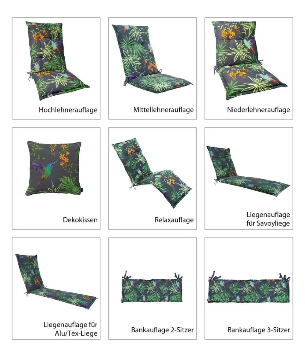 Dehner Sitzauflagen - Niederlehnerauflage Sicilia, ca. B50/H6/T100 cm
