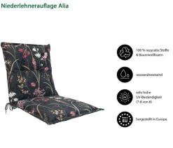 Dehner Sitzauflagen - Niederlehnerauflage Alia, ca. B50/H6/T100 cm