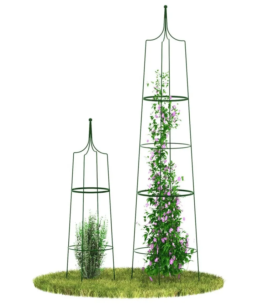 Dehner Obelisk-Set Hilarius, 2-teilig Grün New