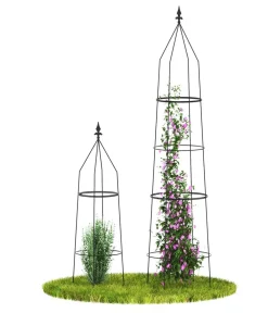 Dehner Rankgitter & Obelisken - Obelisk-Set Ilaria, 2-teilig Schwarz