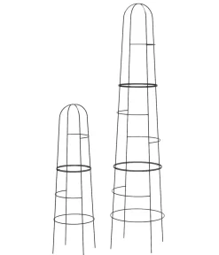 Dehner Rankgitter & Obelisken - Obelisk-Set Kuro, 2-teilig Schwarz