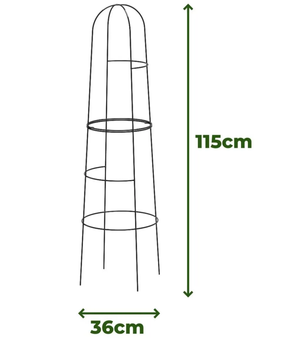 Dehner Rankgitter & Obelisken - Obelisk-Set Kuro, 2-teilig Schwarz
