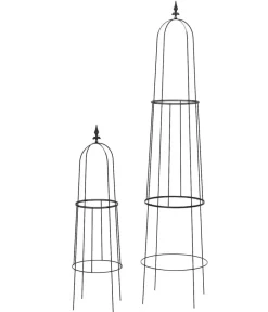 Dehner Rankgitter & Obelisken - Obelisk-Set Piazza, 2-teilig Schwarz