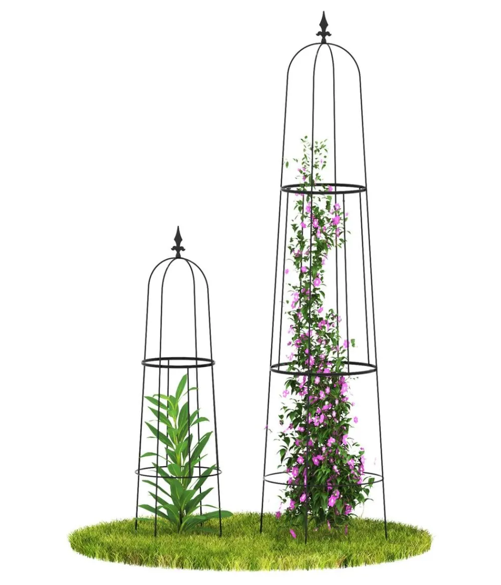 Dehner Rankgitter & Obelisken - Obelisk-Set Piazza, 2-teilig Schwarz