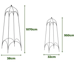 Dehner Obelisk-Set Tenda, 2-teilig Schwarz Clearance