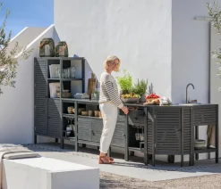 Dehner Gartenschränke & -Regale - Outdoor-Küche Hochschrank Southampton, ca. B100/H165/T50 cm Anthrazit