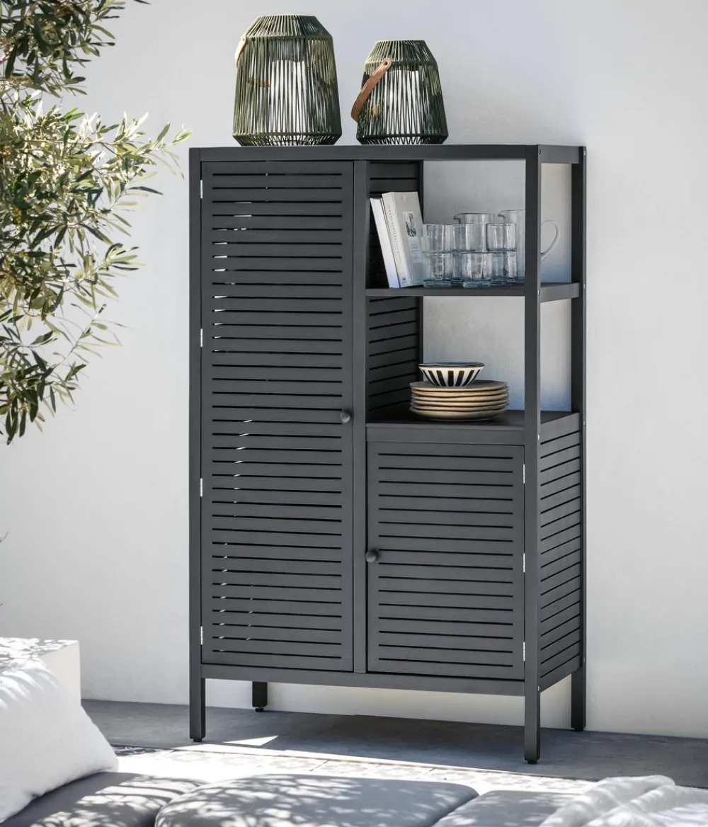 Dehner Gartenschränke & -Regale - Outdoor-Küche Hochschrank Southampton, ca. B100/H165/T50 cm Anthrazit